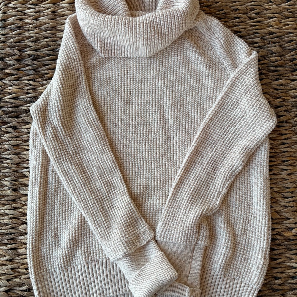 Market & Spruce Cream Turtleneck Sweater